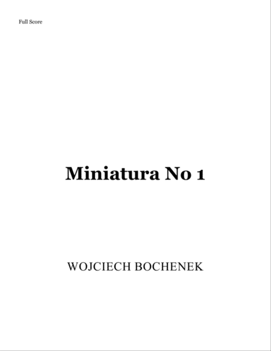 Cuda i Dziwy (Miniatura Pierwsza) Chamber Orchestra scores gallery preview page 1
