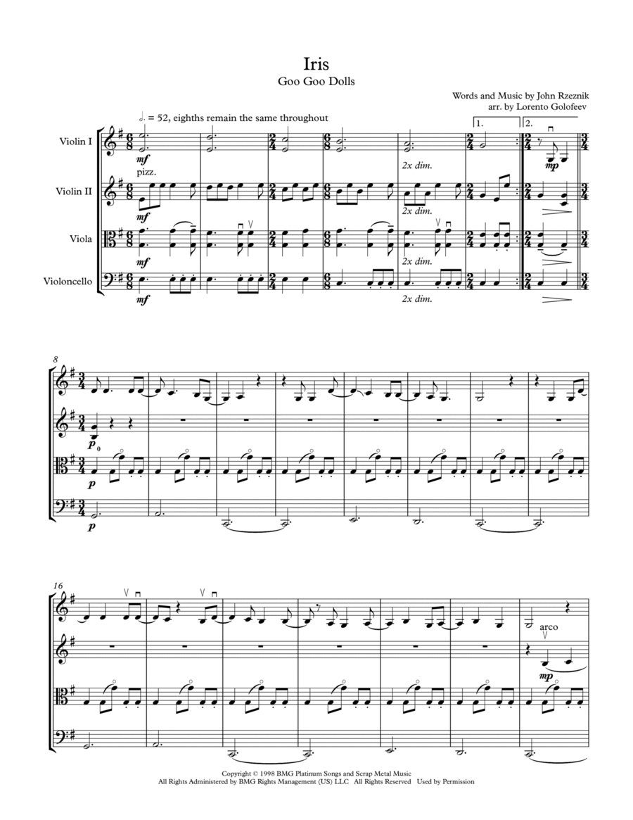 Iris Iris String Quartet scores gallery preview page 1