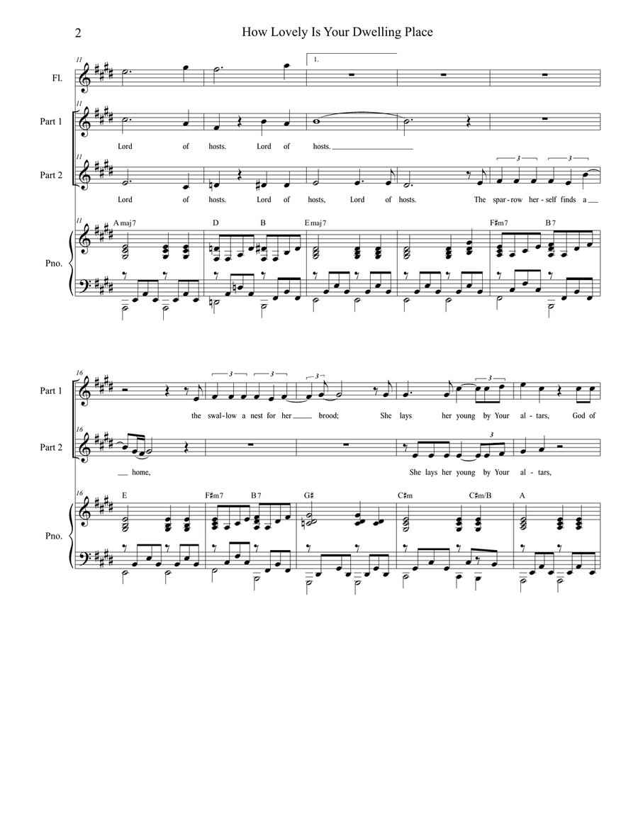 How Lovely Is Your Dwelling Place (for 2-part choir) 2-Part scores gallery preview page 3