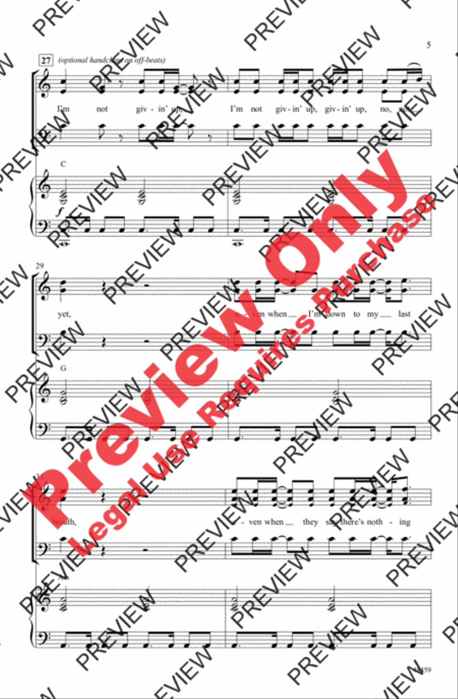 Don't Give Up on Me 3-Part scores gallery preview page 5