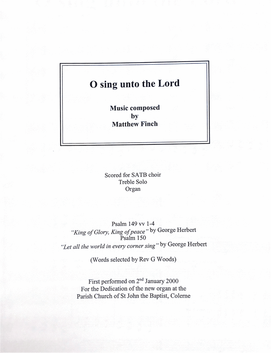 O sing unto the Lord a new song 4-Part scores gallery preview page 1