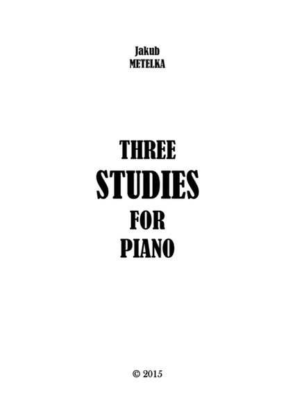 Three Studies for Piano by Jakub Metelka