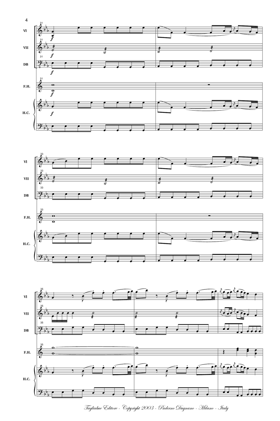 KEYBOARD CONCERTO in E-Flat Major - Op. 7. No. 5, W. C59 I. Allegro di molto Small Ensemble scores gallery preview page 4