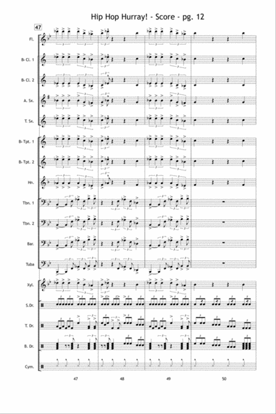 Hip Hop Hurray! Marching Band scores gallery preview page 13