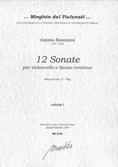 12 Cello Sonatas (Manuscript, F-Psg)