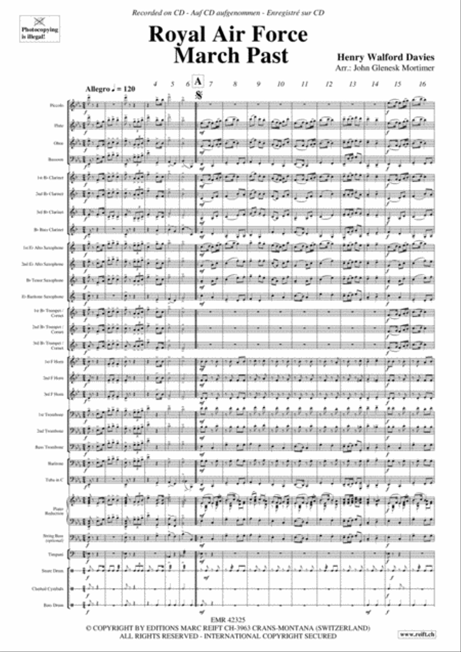 Royal Air Force March Past Concert Band scores gallery preview page 3