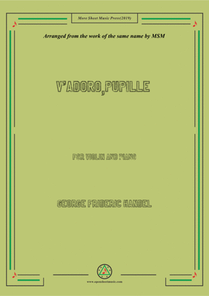 Book cover for Handel-V'adoro,pupille,for Violin and Piano