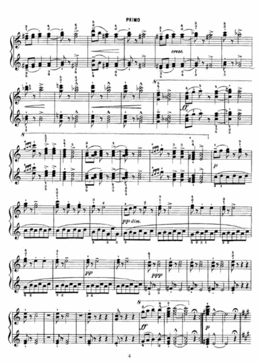 Antonin Dvorak - Slavonic Dance in C Major, Op.46 #1 (original version by the Composer) (piano duet)