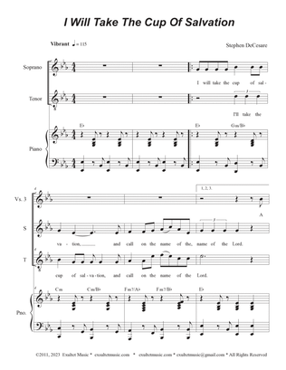 I Will Take The Cup Of Salvation (2-part choir - (Soprano and Tenor)