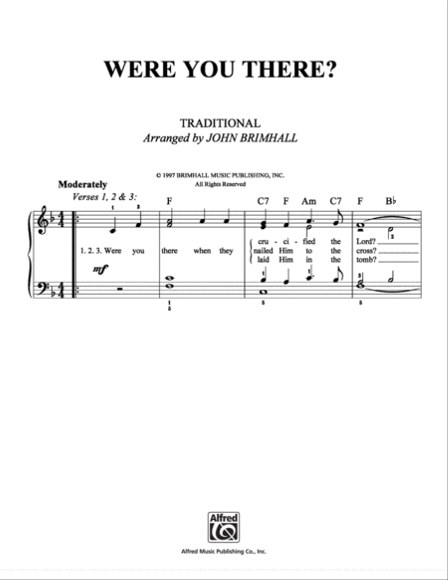 Were You There? Were You There? Easy Piano scores gallery preview page 1