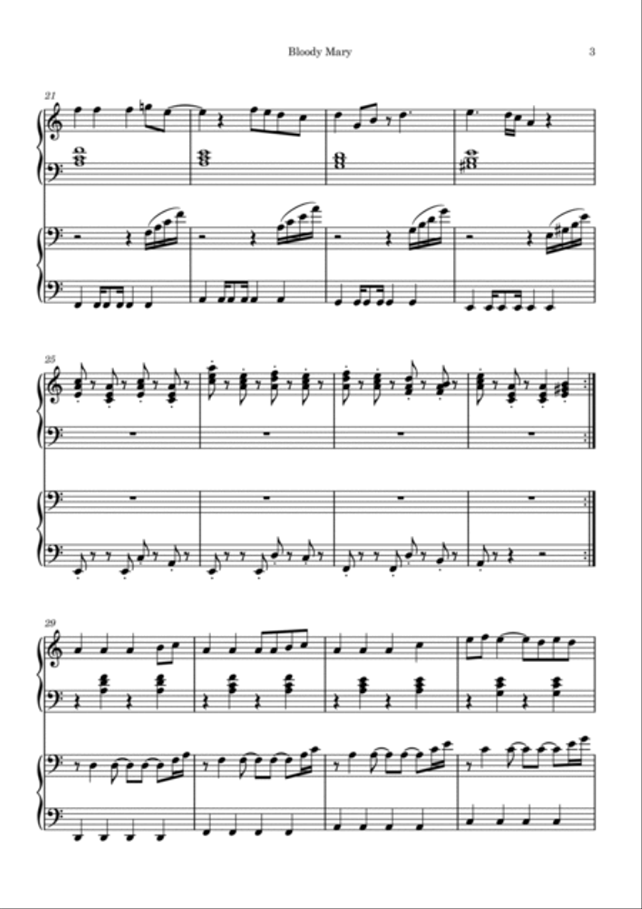Bloody Mary 2 Pianos, 4-Hands scores gallery preview page 3