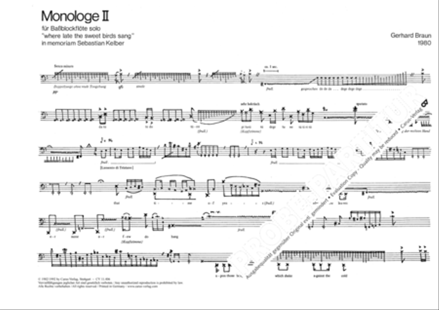 Monologe II Recorder scores gallery preview page 2