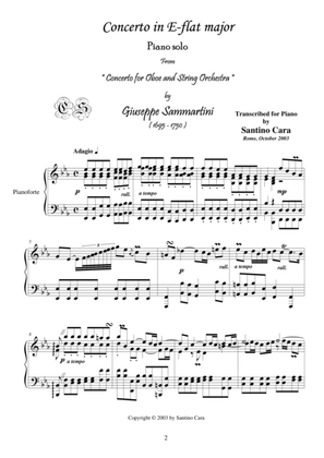 Sammartini G. - Oboe concerto in E-flat - Piano version