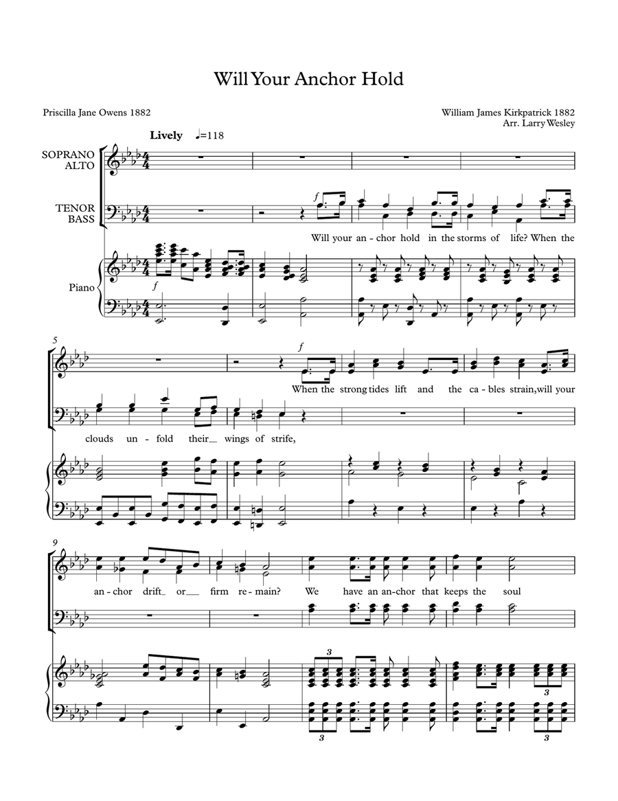 Will Your Anchor Hold 4-Part scores gallery preview page 1