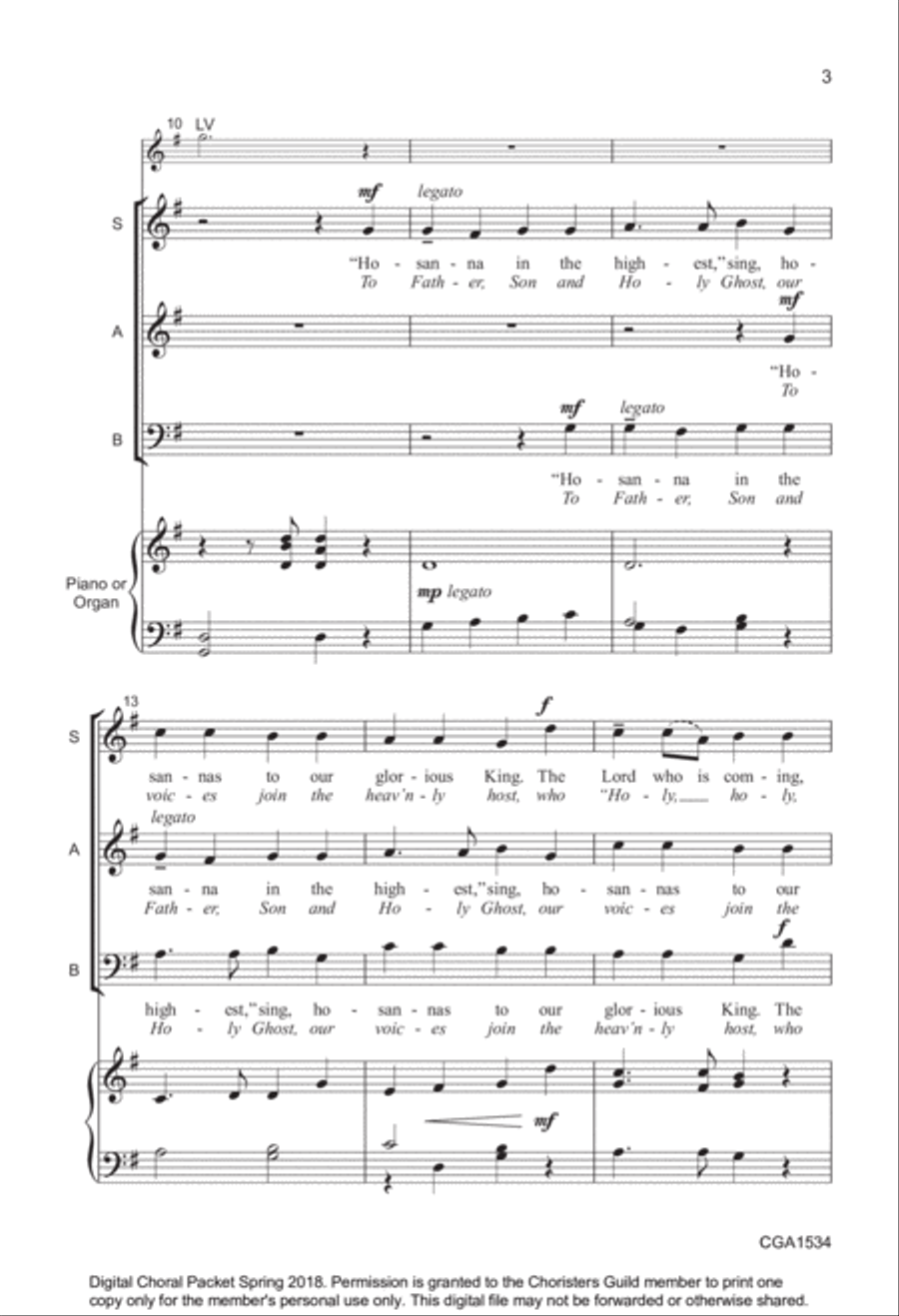 Hosanna in the Highest 4-Part scores gallery preview page 3