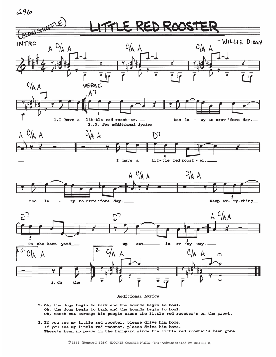 Little Red Rooster Voice scores gallery preview page 1