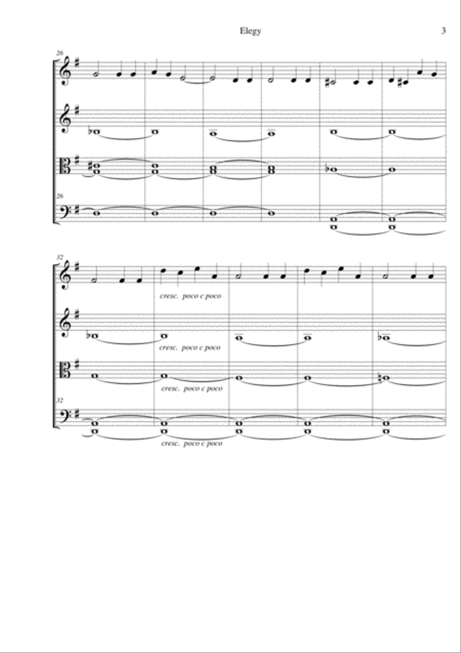 'Elegy' String Quartet scores gallery preview page 3