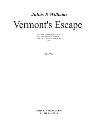 Book cover for Vermont's Escape (Score) and Parts