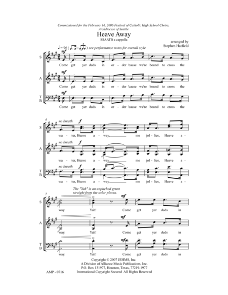 Heave Away SSAATB scores gallery preview page 2