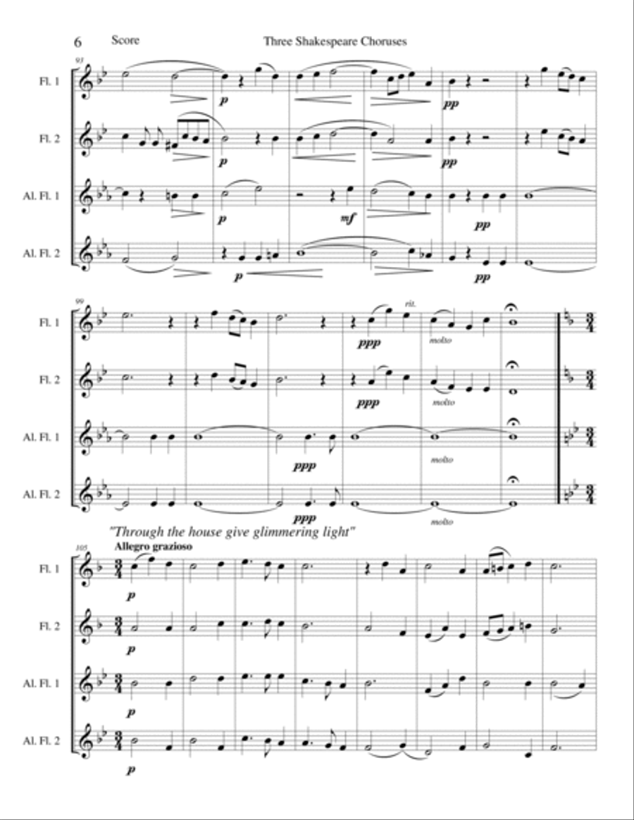 Three Shakespeare Choruses - Opus 39 Woodwind Ensemble scores gallery preview page 6