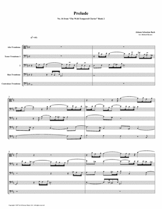 Prelude 16 from Well-Tempered Clavier, Book 2 (Trombone Quintet)
