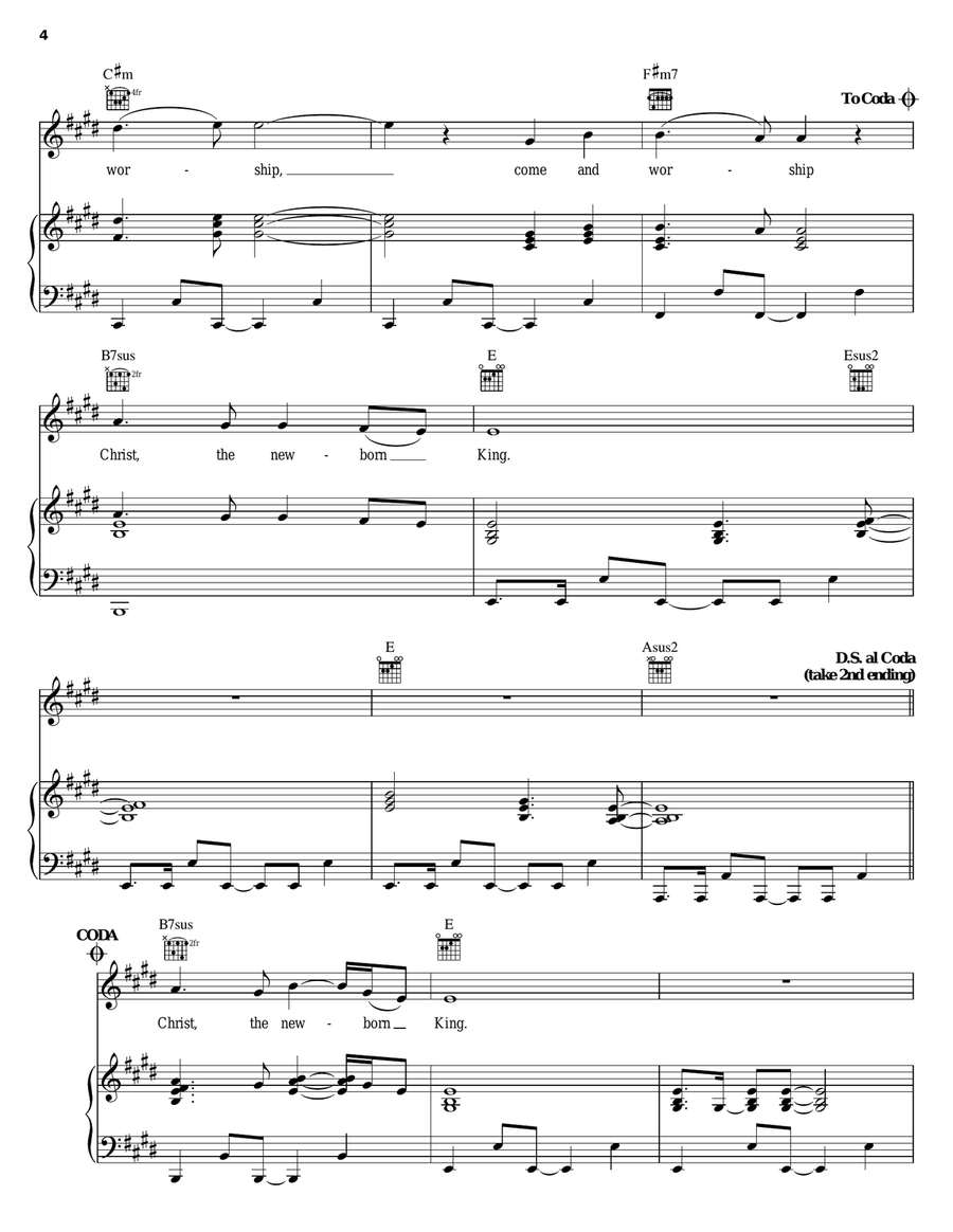 Angels From The Realms Of Glory Piano, Vocal, Guitar scores gallery preview page 4