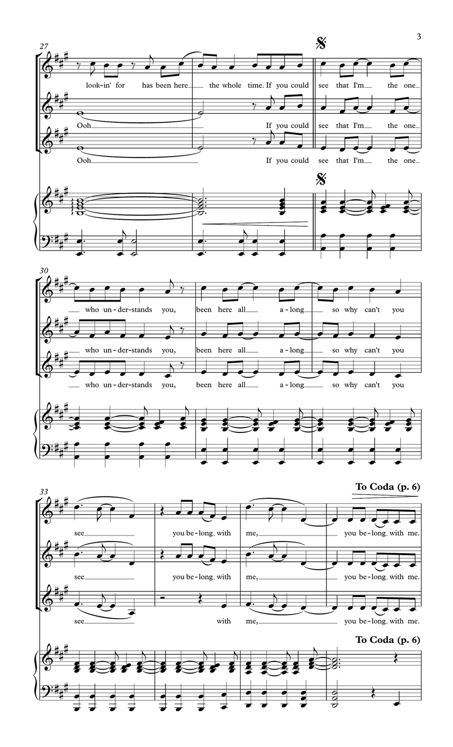 You Belong With Me SSA scores gallery preview page 3