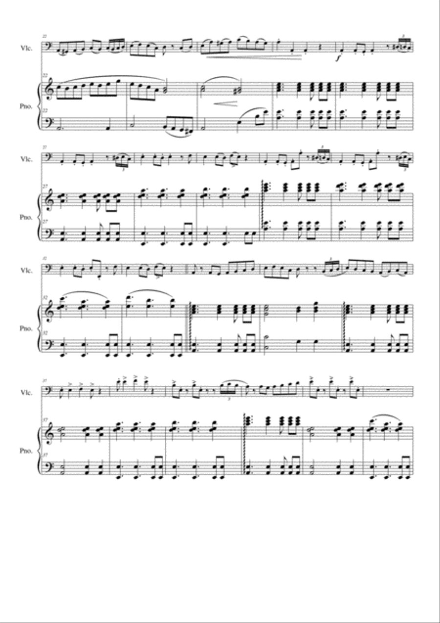 Folk Song Snapshots for Cello and Piano Piano scores gallery preview page 2