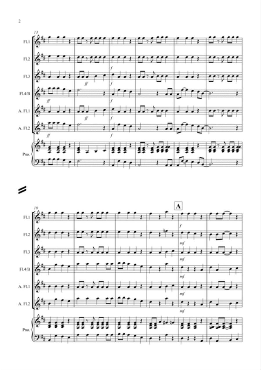 3 Jazzy Christmas Pieces for Flute Quartet Flute Quartet scores gallery preview page 2