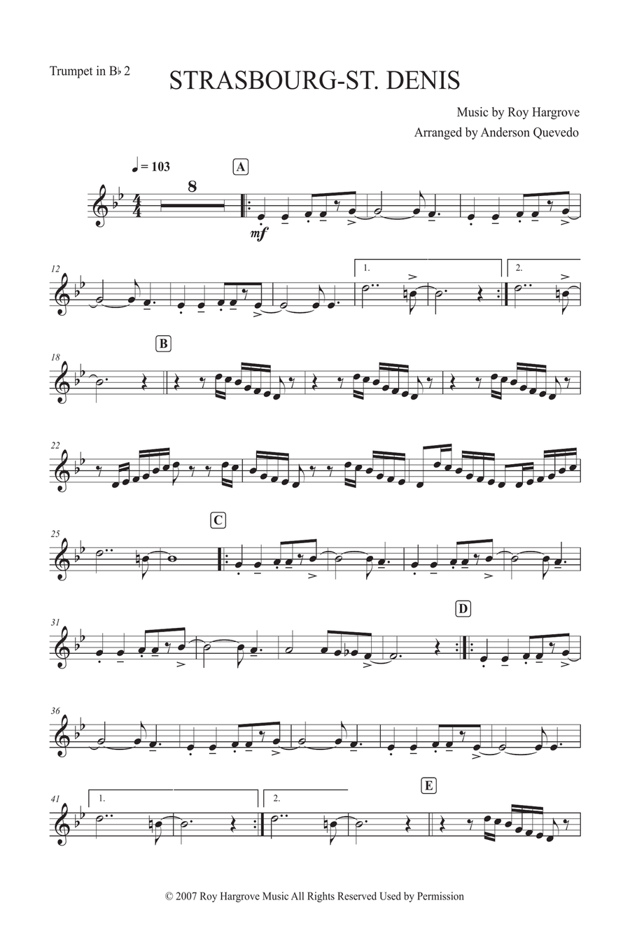 Strasbourg / St. Denis B-Flat Trumpet scores gallery preview page 1
