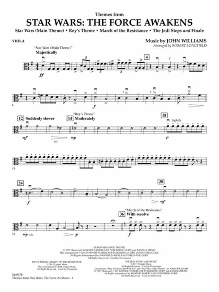 Themes from Star Wars: The Force Awakens String Orchestra scores gallery preview page 5