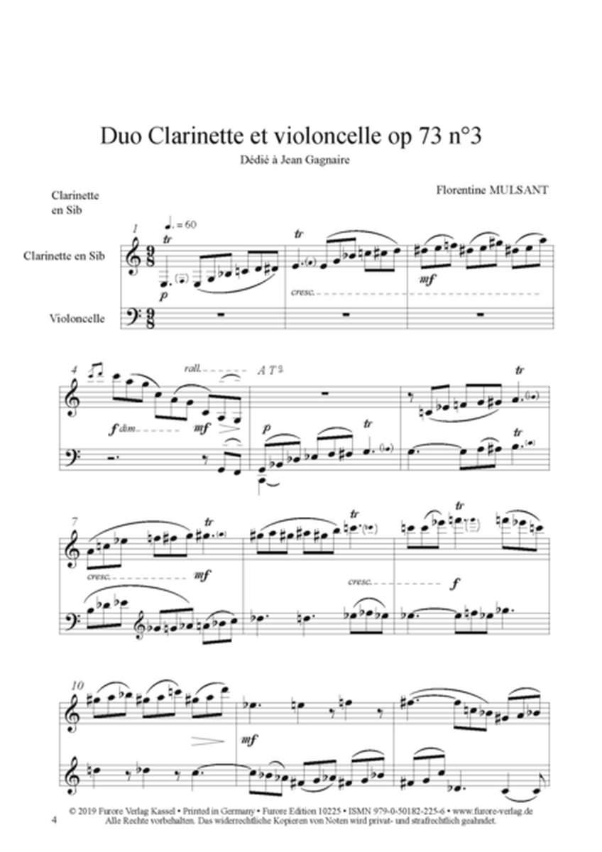 Duo pour clarinette et violoncelle op. 73 no. 3