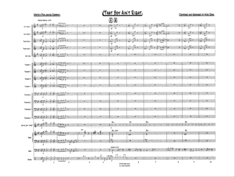 That Boy Ain't Right - Score Jazz Ensemble scores gallery preview page 2