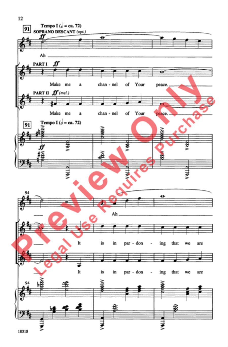 Make Me a Channel of Your Peace 2-Part scores gallery preview page 12