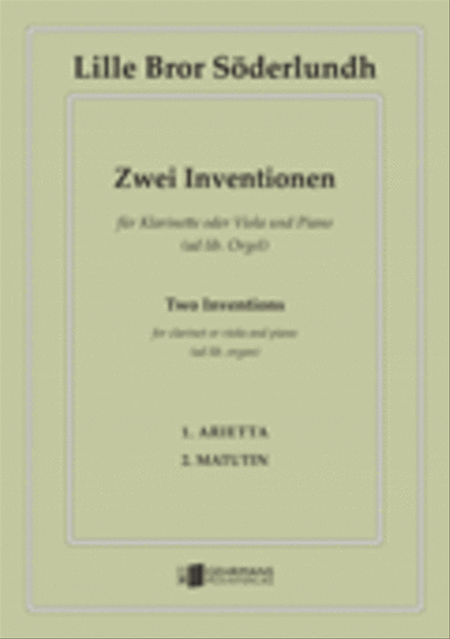 Zwei Inventionen Clarinet scores gallery preview page 1