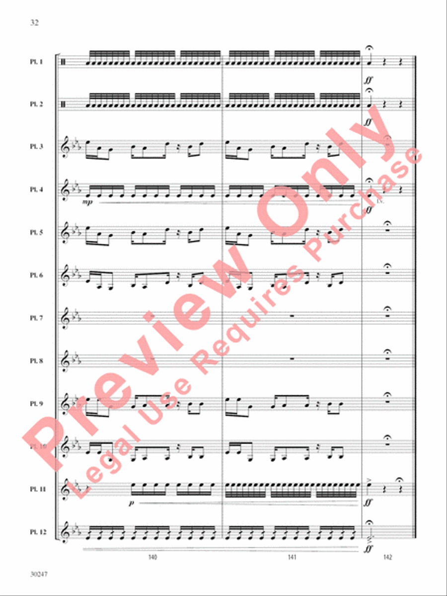 Clapping Music Variations Percussion Ensemble scores gallery preview page 33