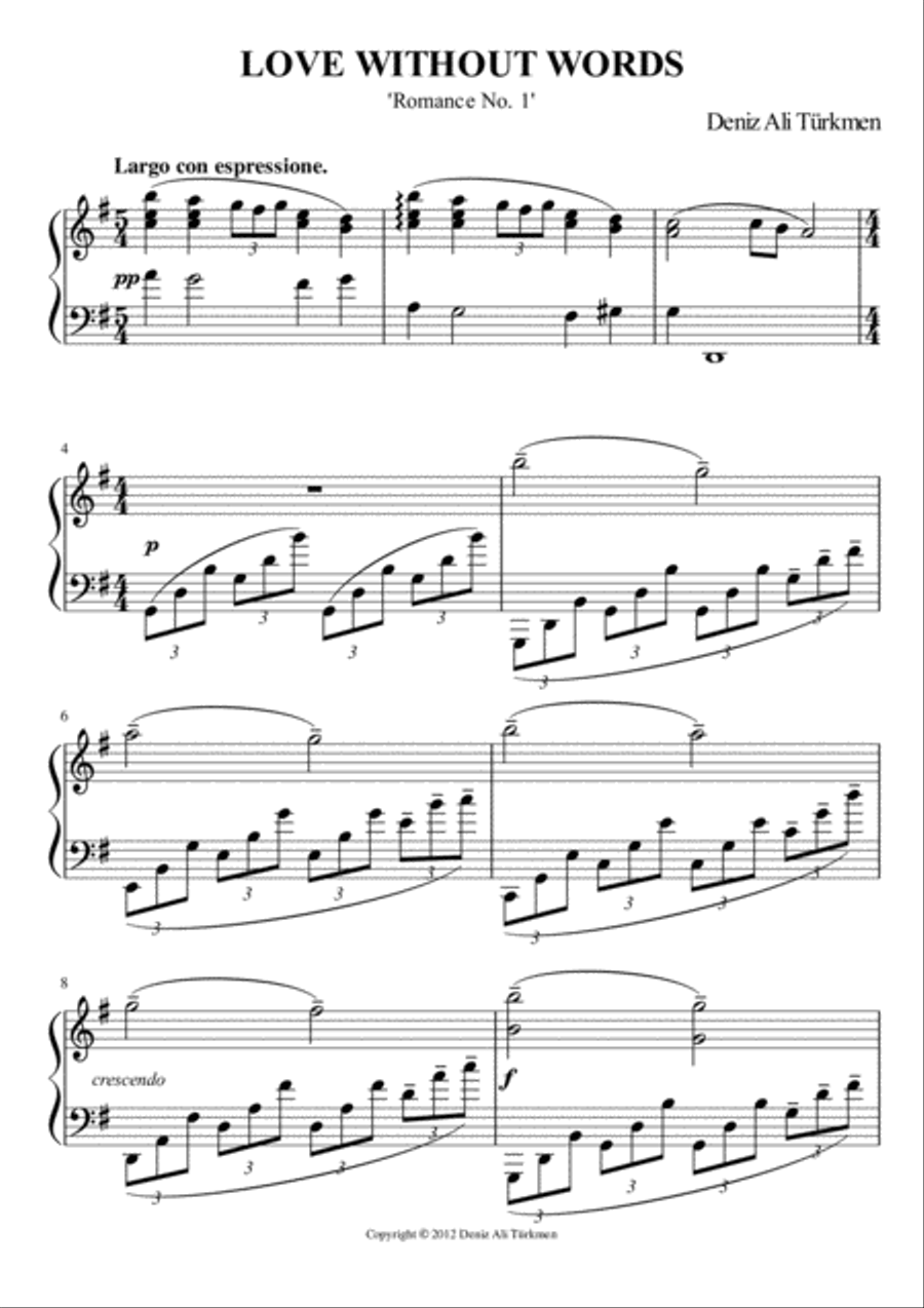 LOVE WITHOUT WORDS Piano Solo scores gallery preview page 2