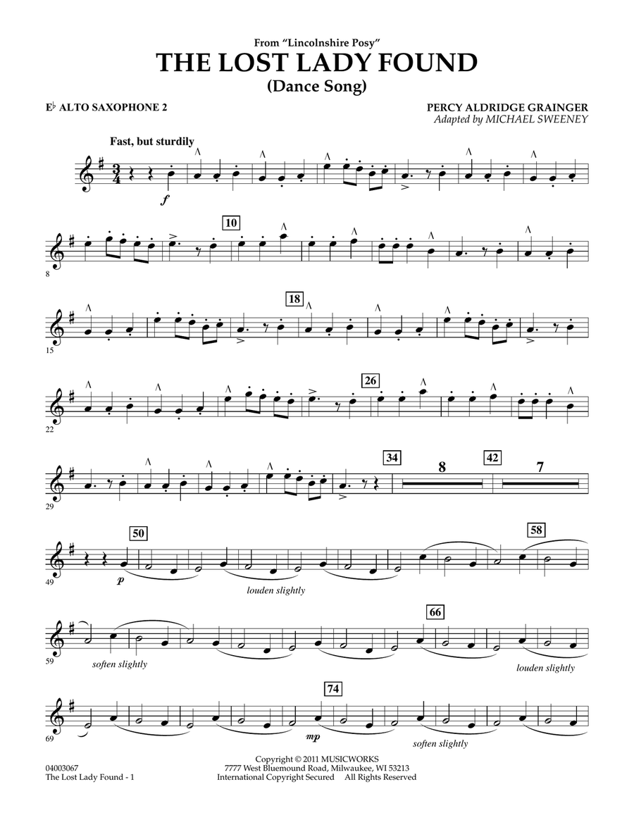 The Lost Lady Found (from "Lincolnshire Posy") - Eb Alto Saxophone 2