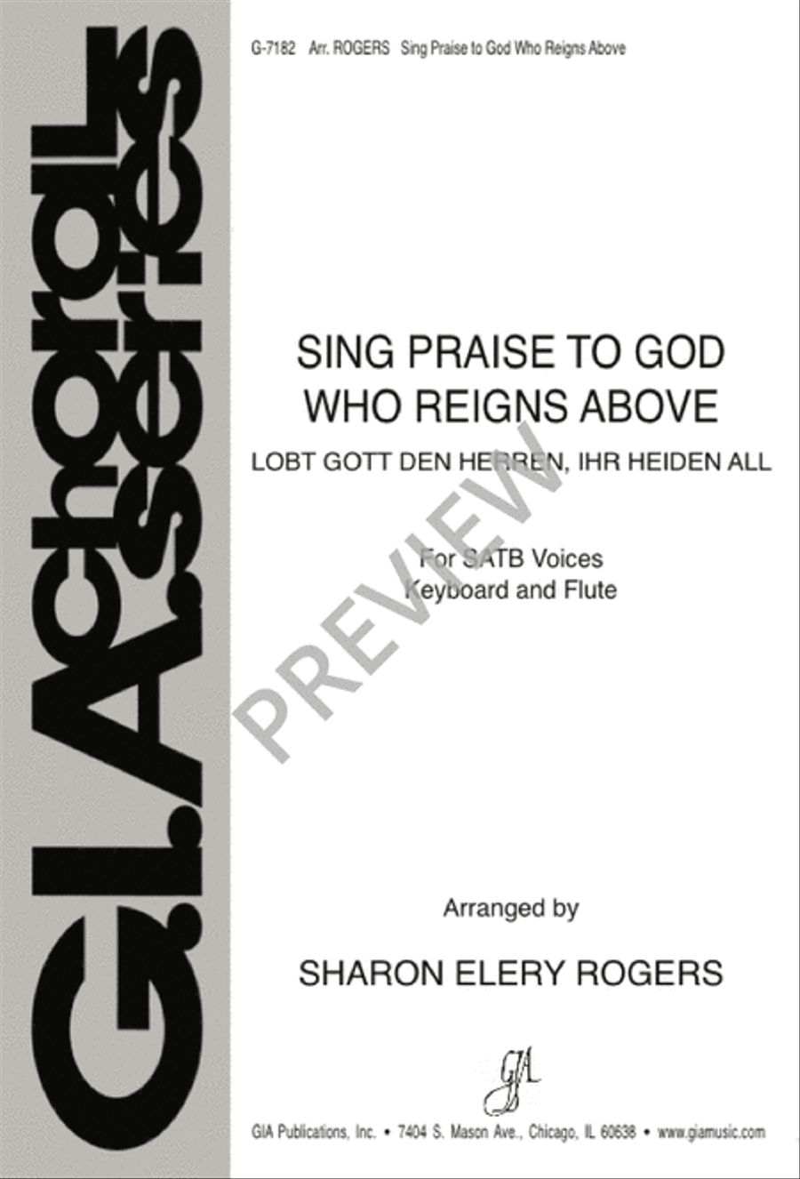 Sing Praise to God Who Reigns Above 4-Part scores gallery preview page 1