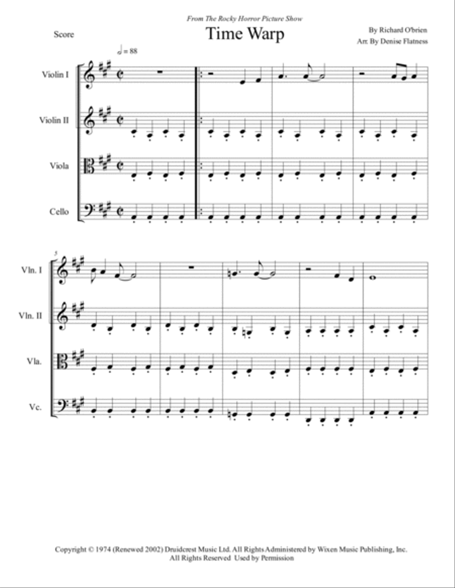 Time Warp String Quartet scores gallery preview page 2