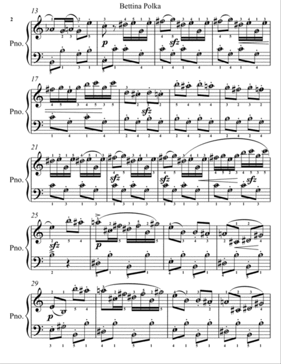 Bettina Polka Easy Elementary Piano Sheet Music Easy Piano scores gallery preview page 3