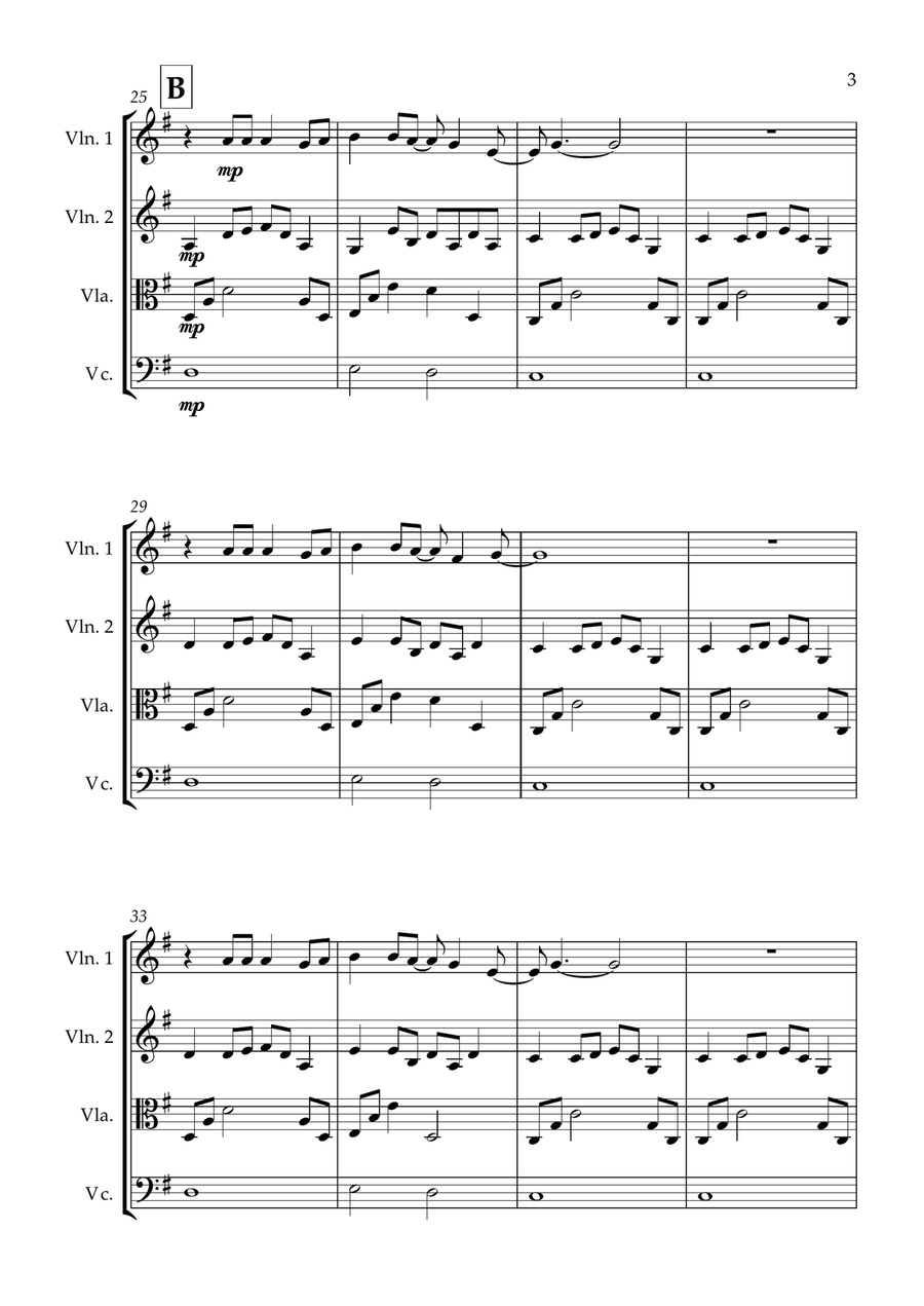 A Million Dreams A Million Dreams String Quartet scores gallery preview page 3