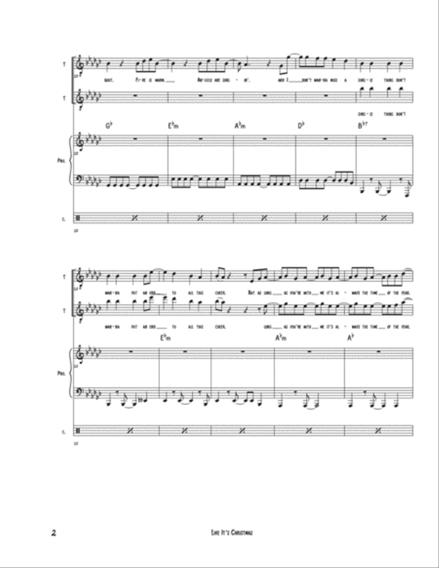 Like It's Christmas Like It's Christmas Piano, Vocal, Guitar scores gallery preview page 2