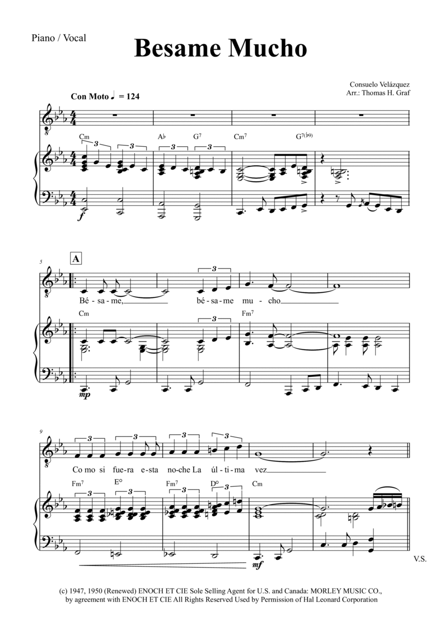 Bésame Mucho (kiss Me Much) Voice scores gallery preview page 1