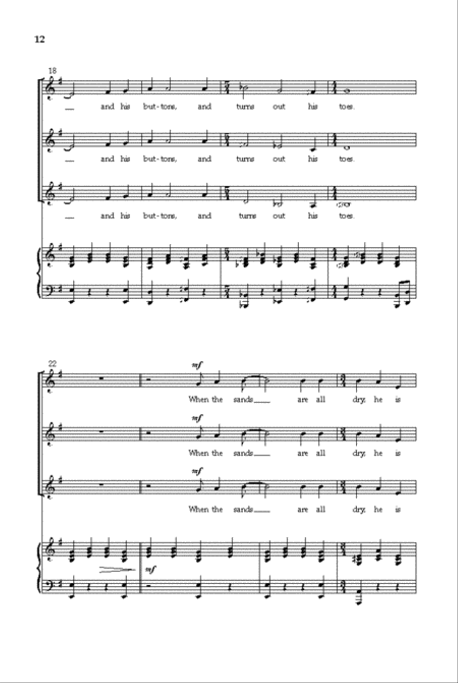 Three Songs from Alice In Wonderland SSA scores gallery preview page 9