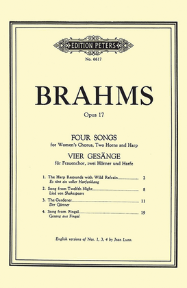 Book cover for 4 Songs for Women's Chorus Op. 17