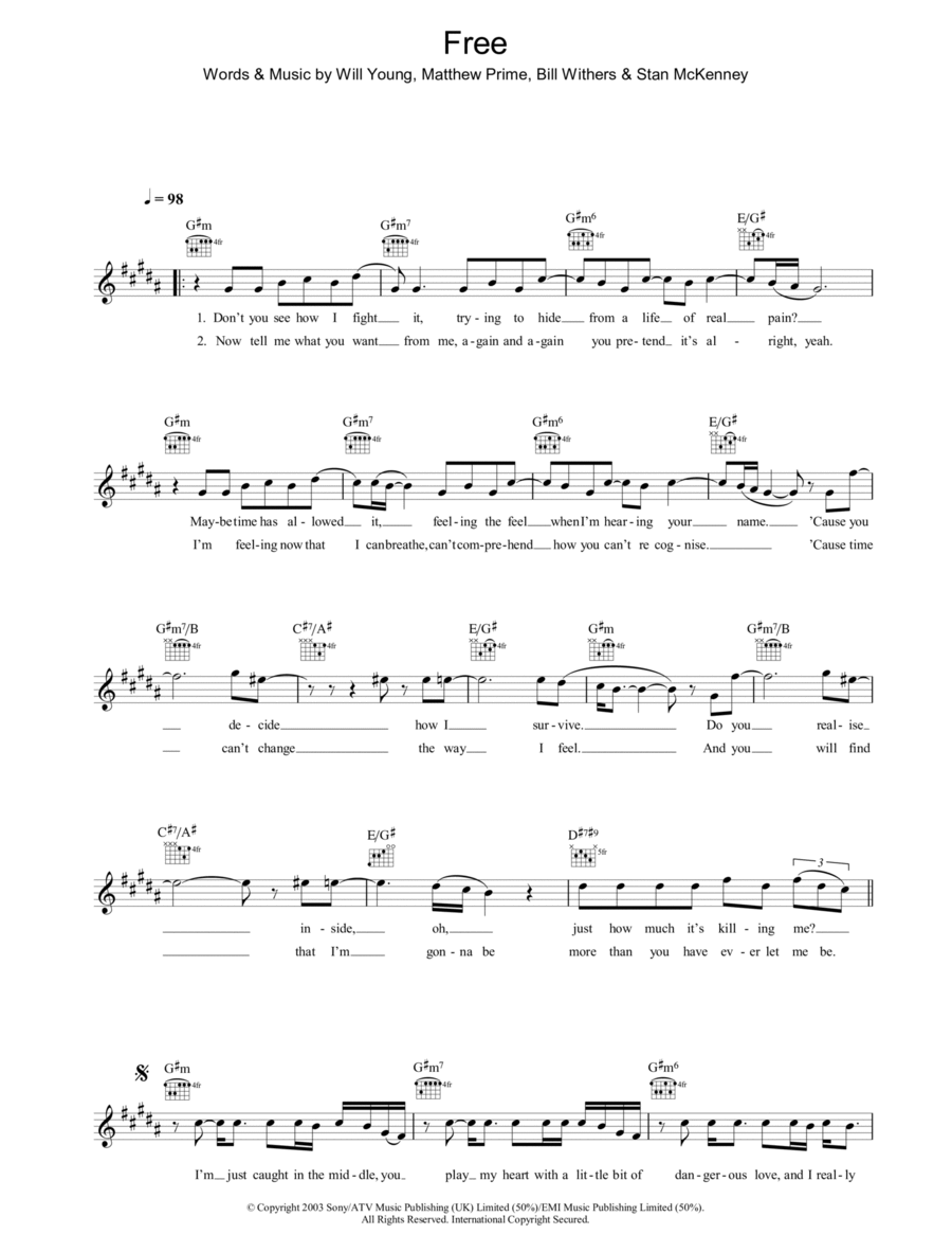 Free Free Piano scores gallery preview page 1