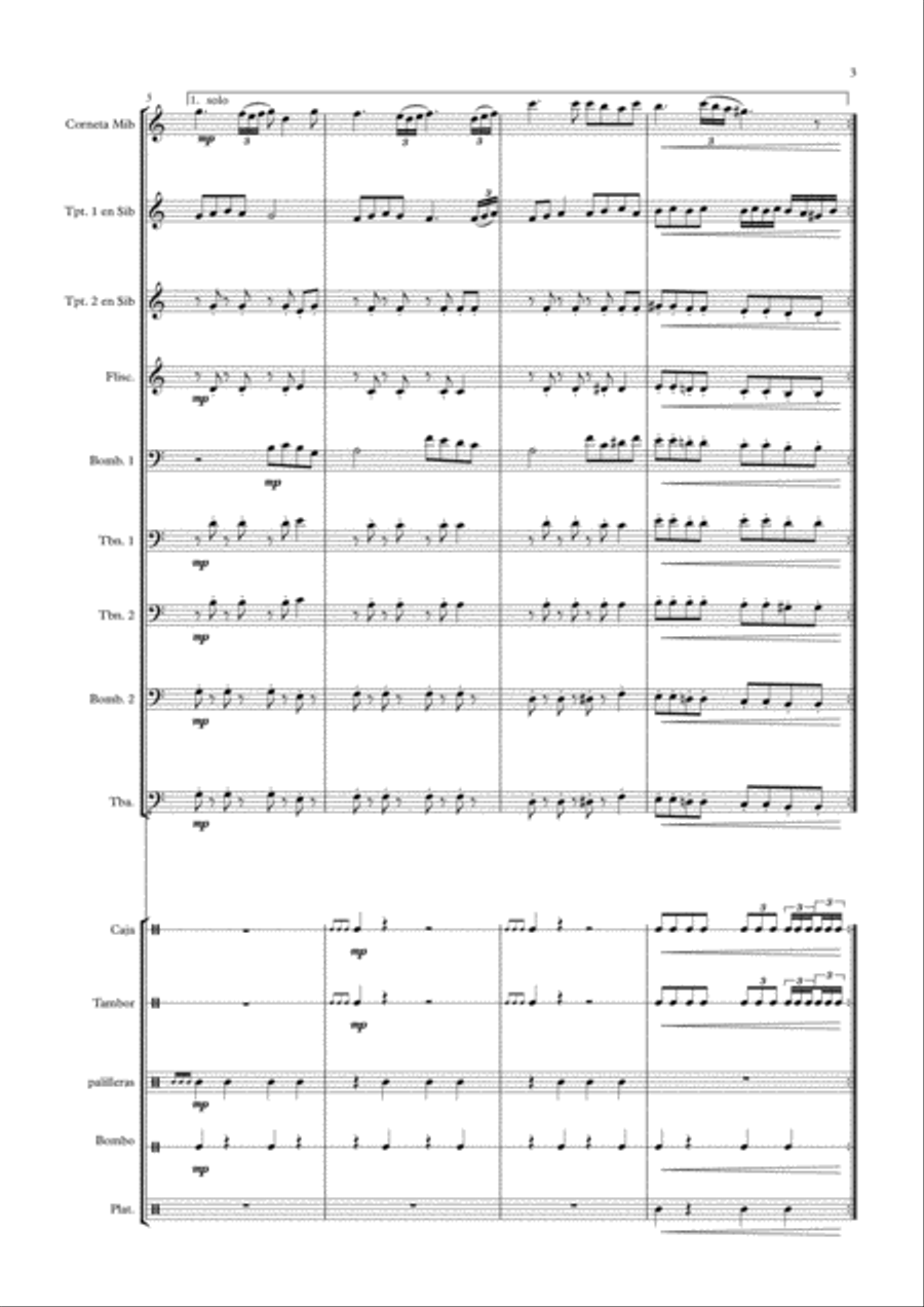 Rey de la Plazuela Brass Ensemble scores gallery preview page 3