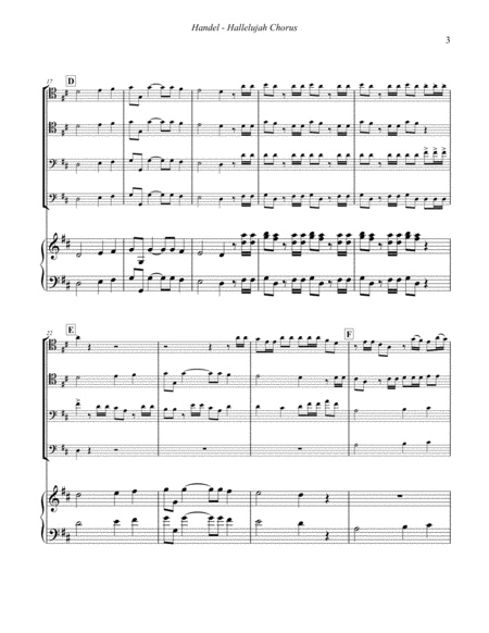 Hallelujah Chorus for Trombone Quartet & Organ or Piano