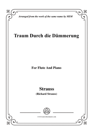 Book cover for Richard Strauss-Traum Durch die Dämmerung, for Flute and Piano